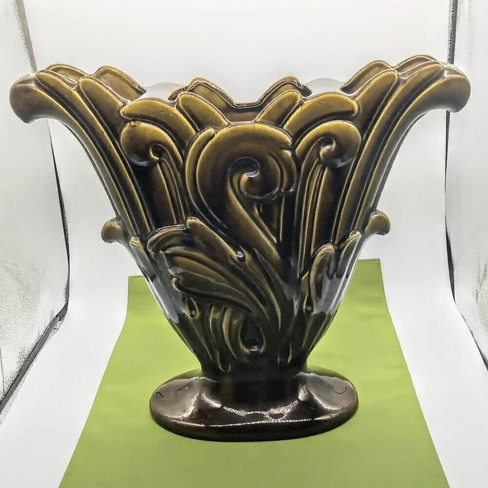 Vintage Haeger Pottery 4112 Large Green Planter